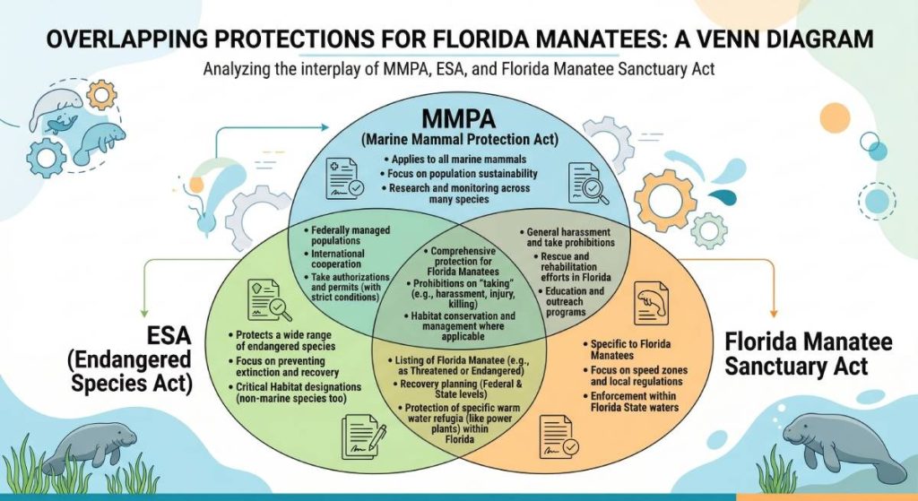 Three federal and state laws that protect manatees from human interference